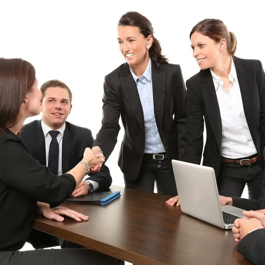 Employees meeting in a workplace conference room